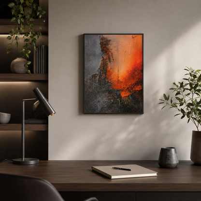 Modern Glowing Embers Impasto