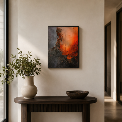 Modern Glowing Embers Impasto