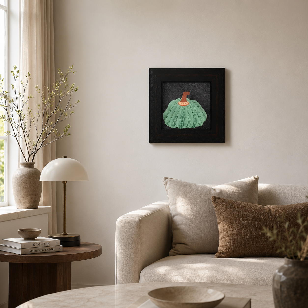 Modern Green Polka Dot Pumpkin