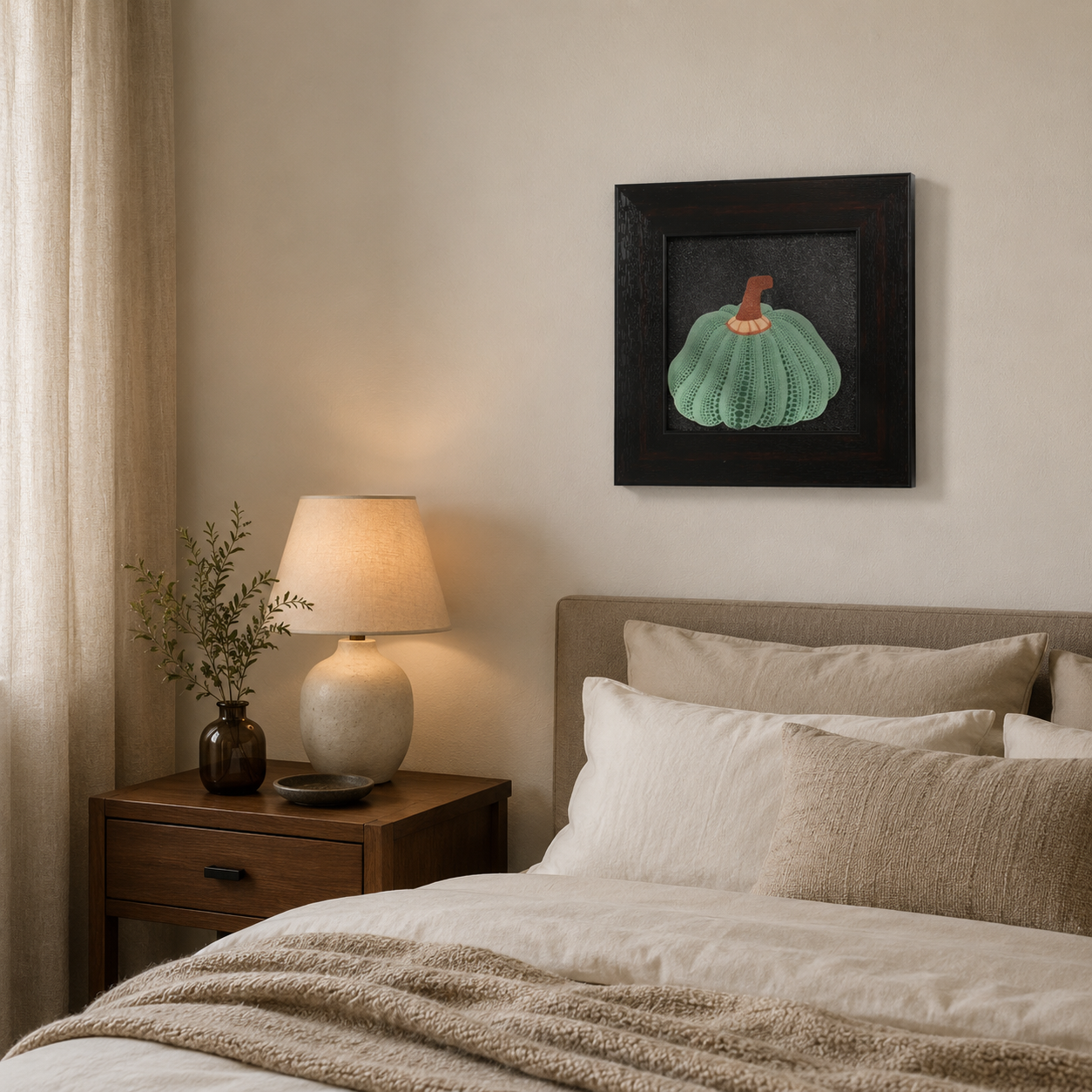 Modern Green Polka Dot Pumpkin