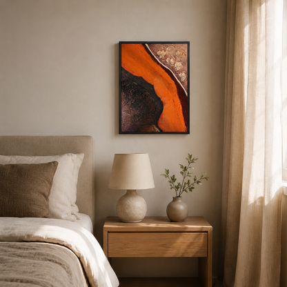 Modern Metallic Impasto Orange