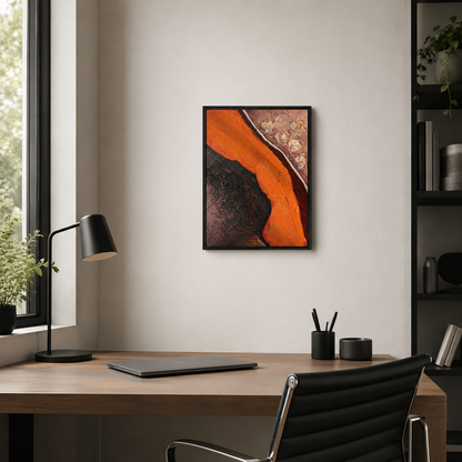 Modern Metallic Impasto Orange