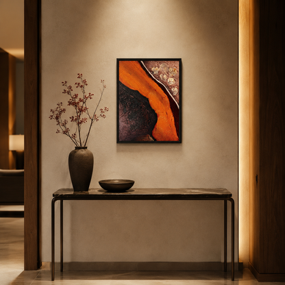 Modern Metallic Impasto Orange