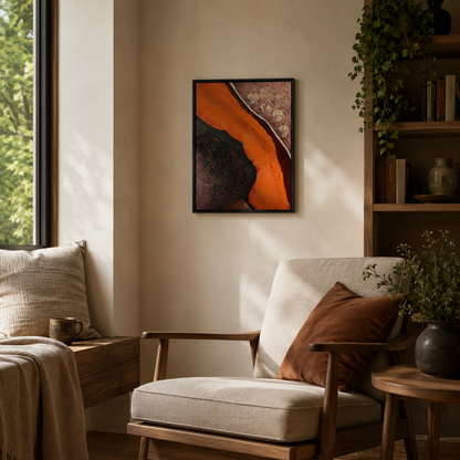 Modern Metallic Impasto Orange