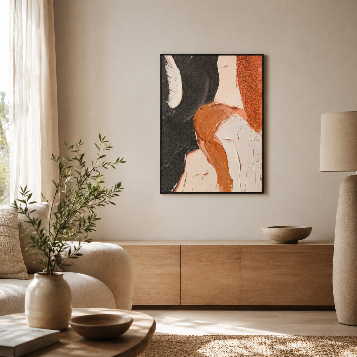Modern Minimalist Metallic Impasto