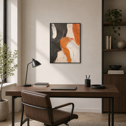 Modern Minimalist Metallic Impasto
