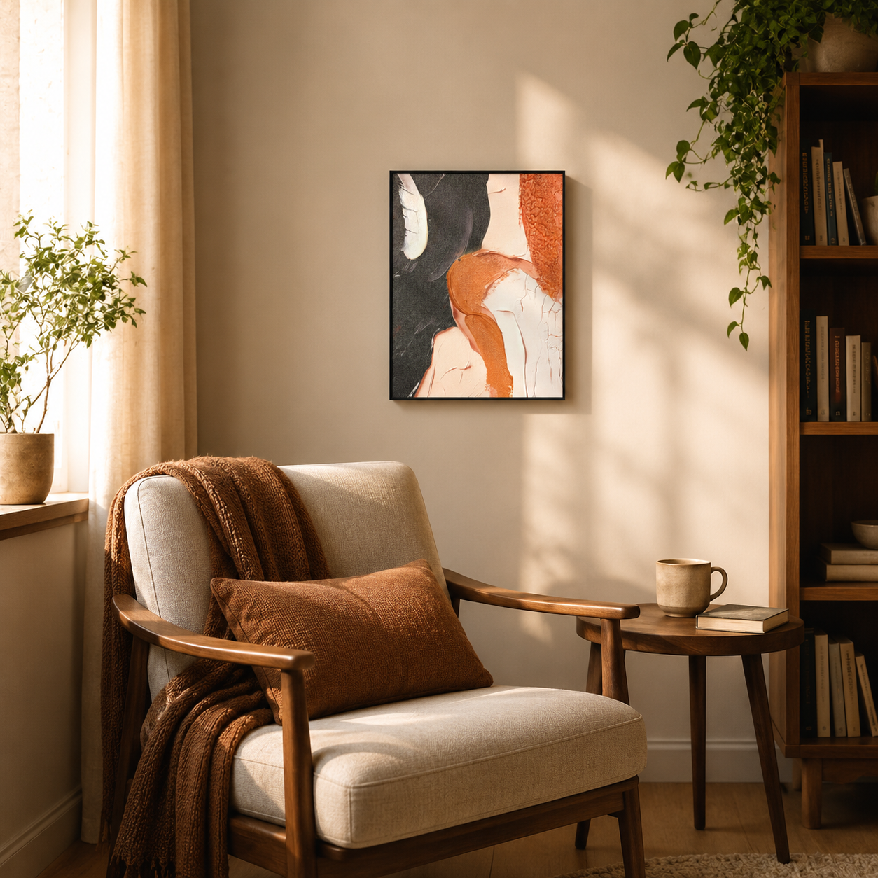 Modern Minimalist Metallic Impasto