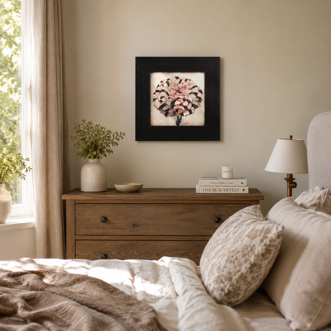 Modern Striped Peony