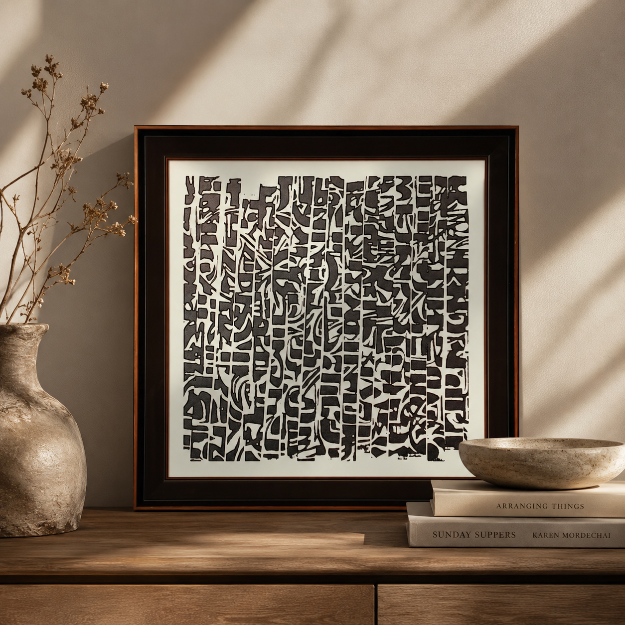 Nomad Cipher Monochrome Tribal Abstract