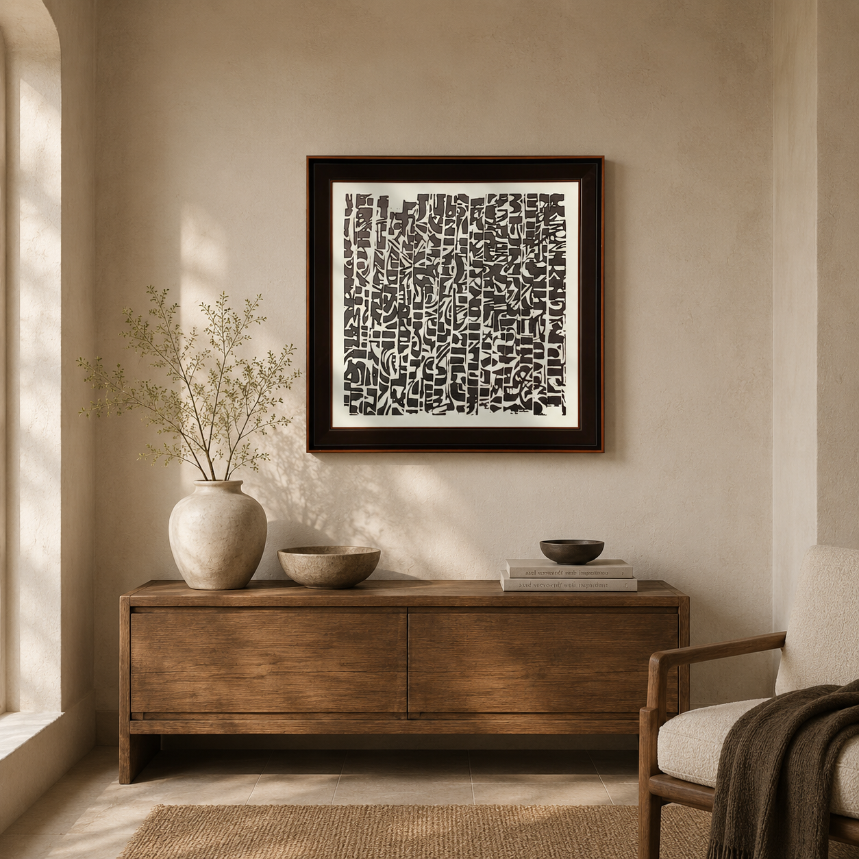Nomad Cipher Monochrome Tribal Abstract