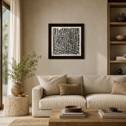 Nomad Cipher Monochrome Tribal Abstract