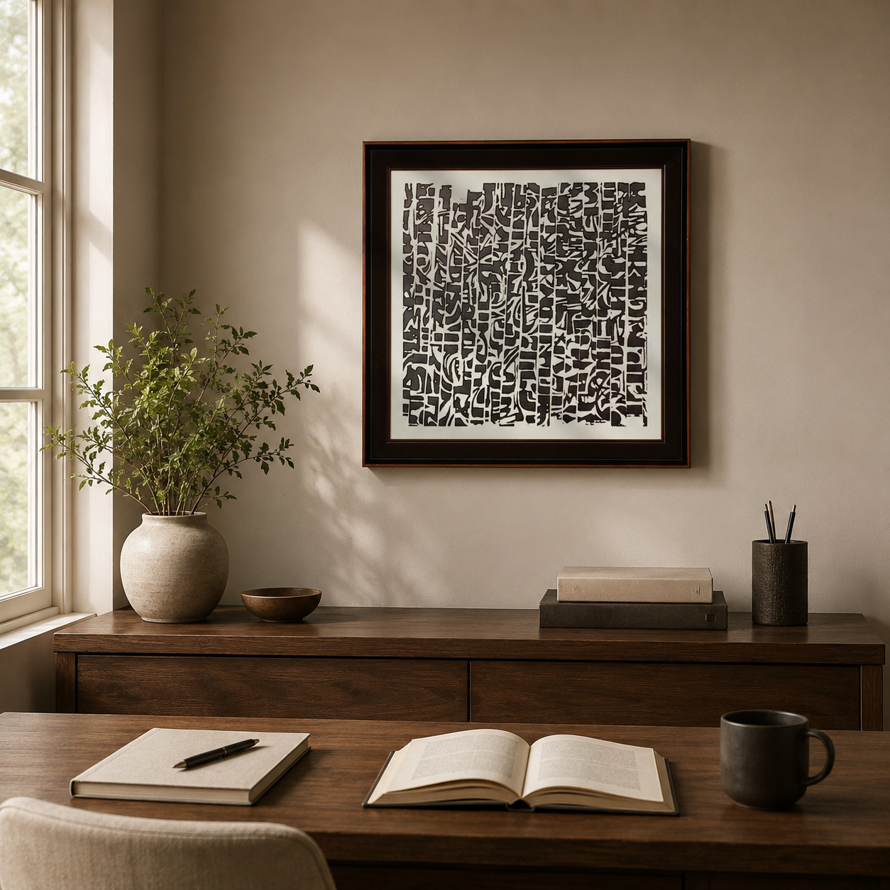 Nomad Cipher Monochrome Tribal Abstract
