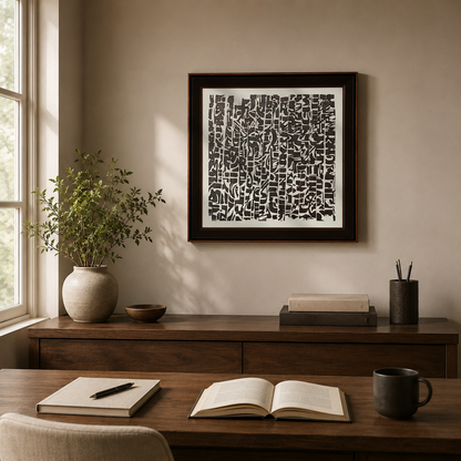 Nomad Cipher Monochrome Tribal Abstract