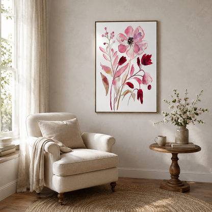 Pink Watercolor Flower