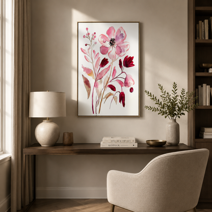 Pink Watercolor Flower