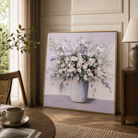 Quiet Blossom — Textured Floral Wall Art