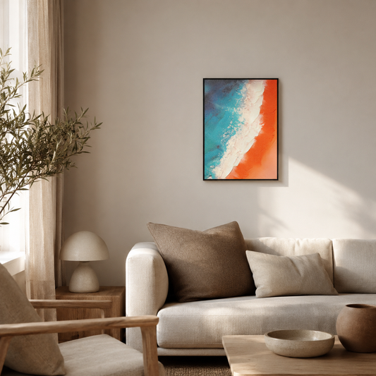 Vibrant Aerial Beach Impasto