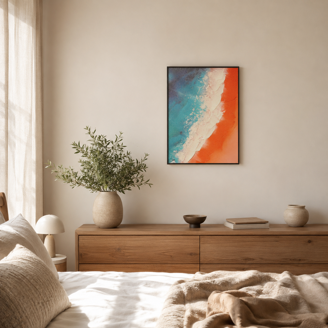 Vibrant Aerial Beach Impasto