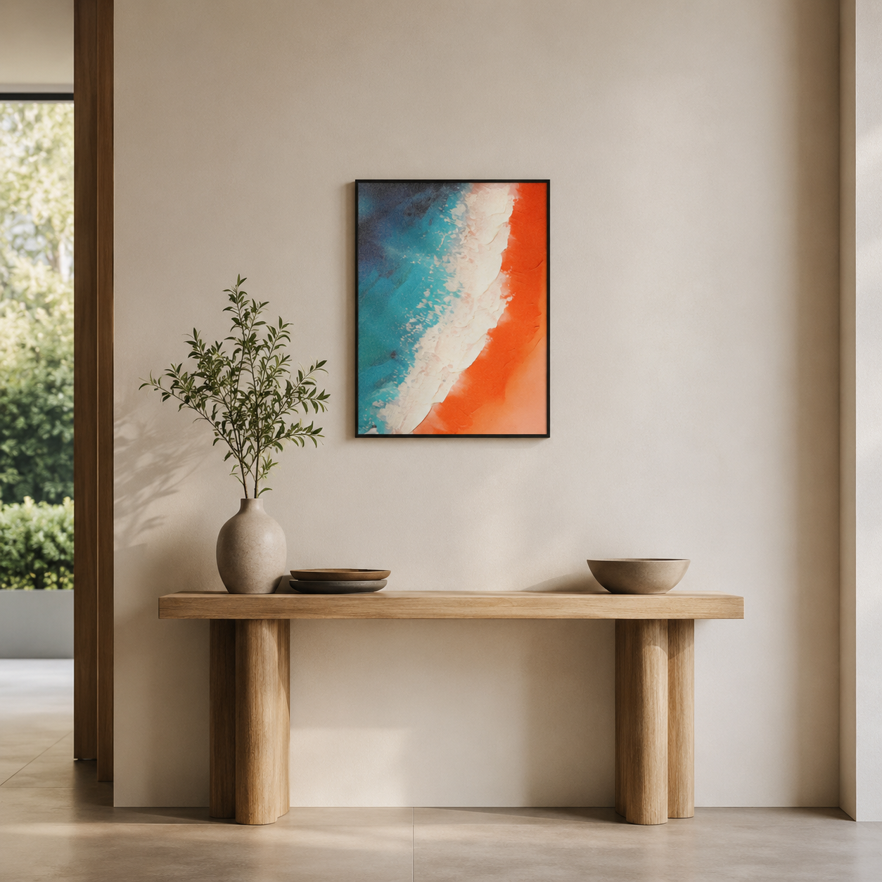 Vibrant Aerial Beach Impasto