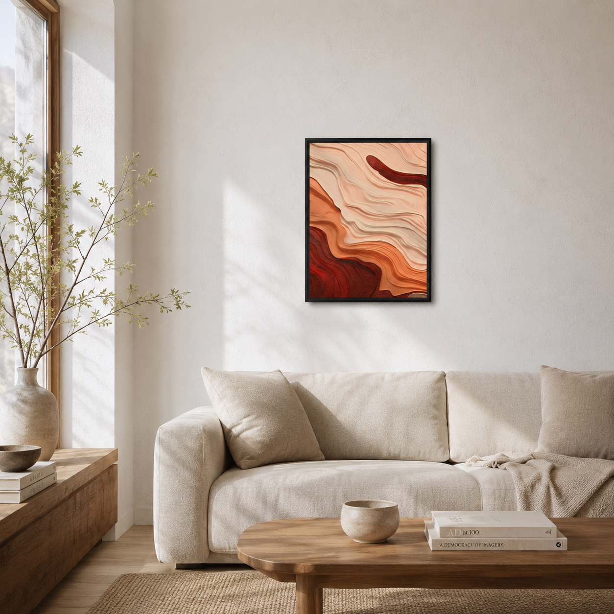 Warm Terracotta Fluid Layers Minimalist