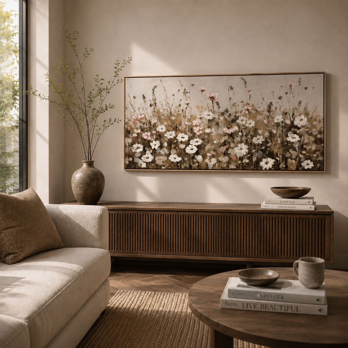 Whispering Meadow — Textured Floral Wall Art