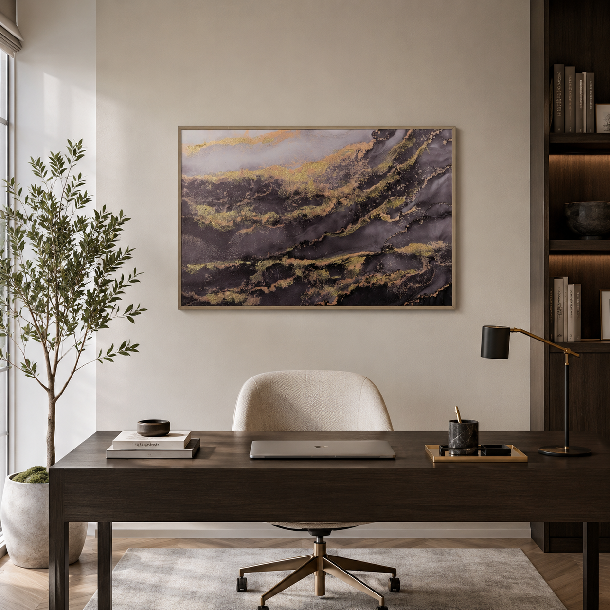 Modern Black and Gold Abstract