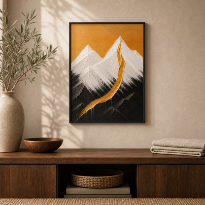 Abstract Gold Stroke Mountain