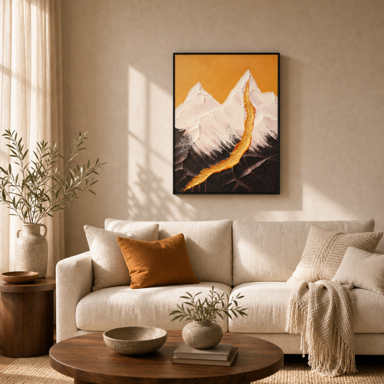 Abstract Gold Stroke Mountain