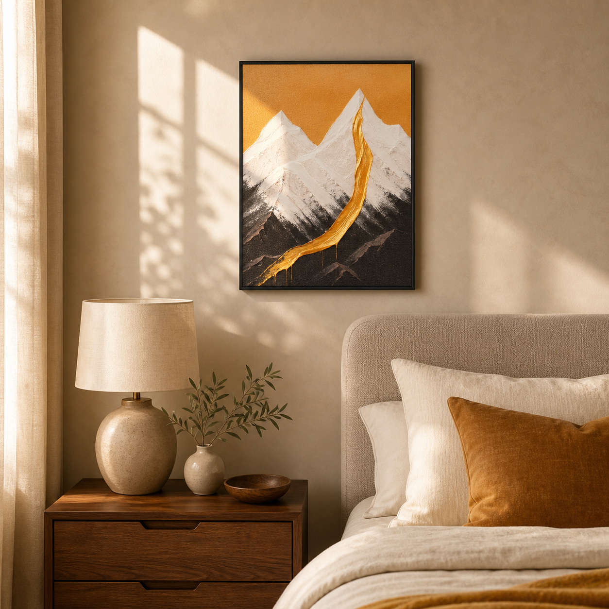 Abstract Gold Stroke Mountain