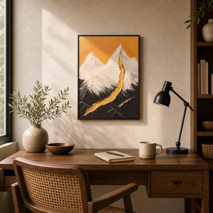 Abstract Gold Stroke Mountain