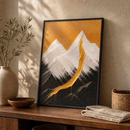 Abstract Gold Stroke Mountain