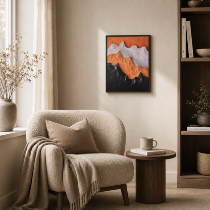 Abstract Copper & Black Mountain Landscape