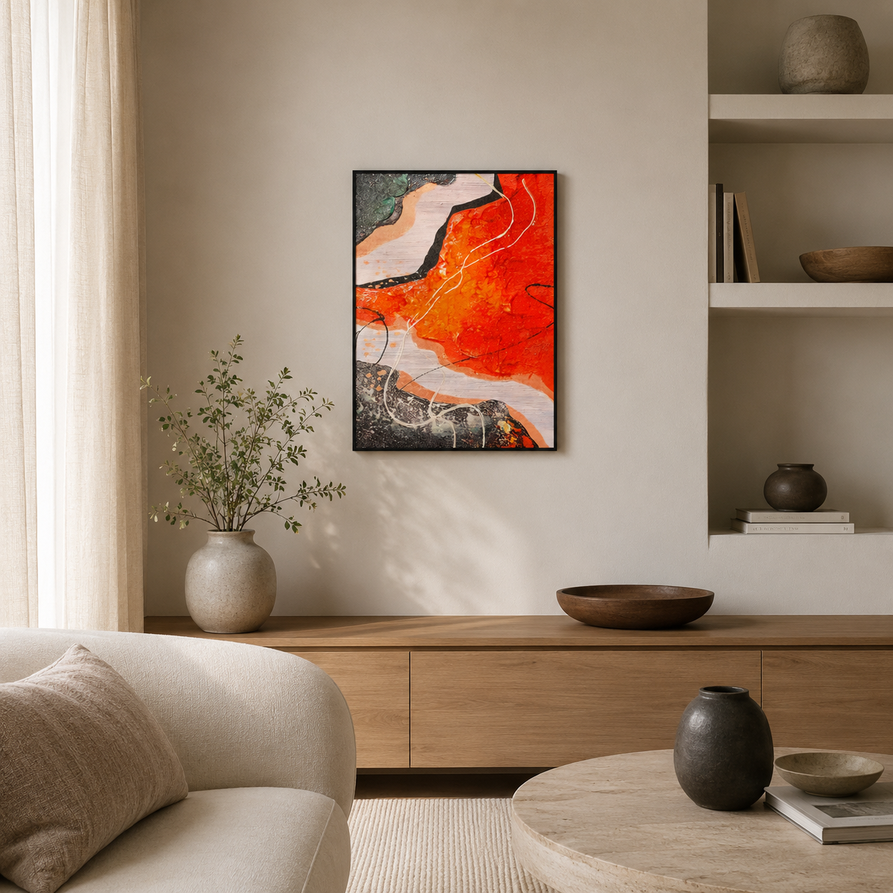 Abstract Orange Black