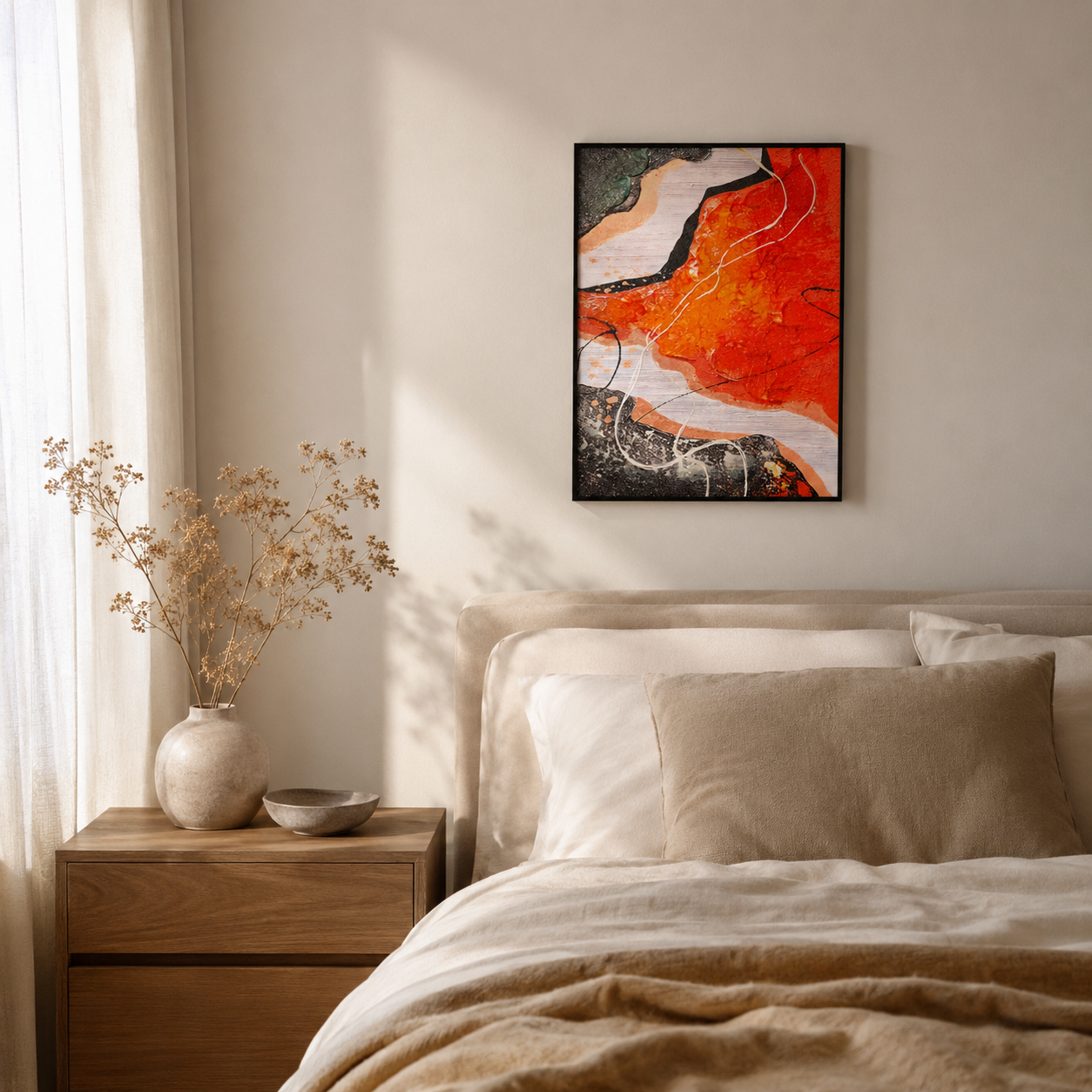 Abstract Orange Black