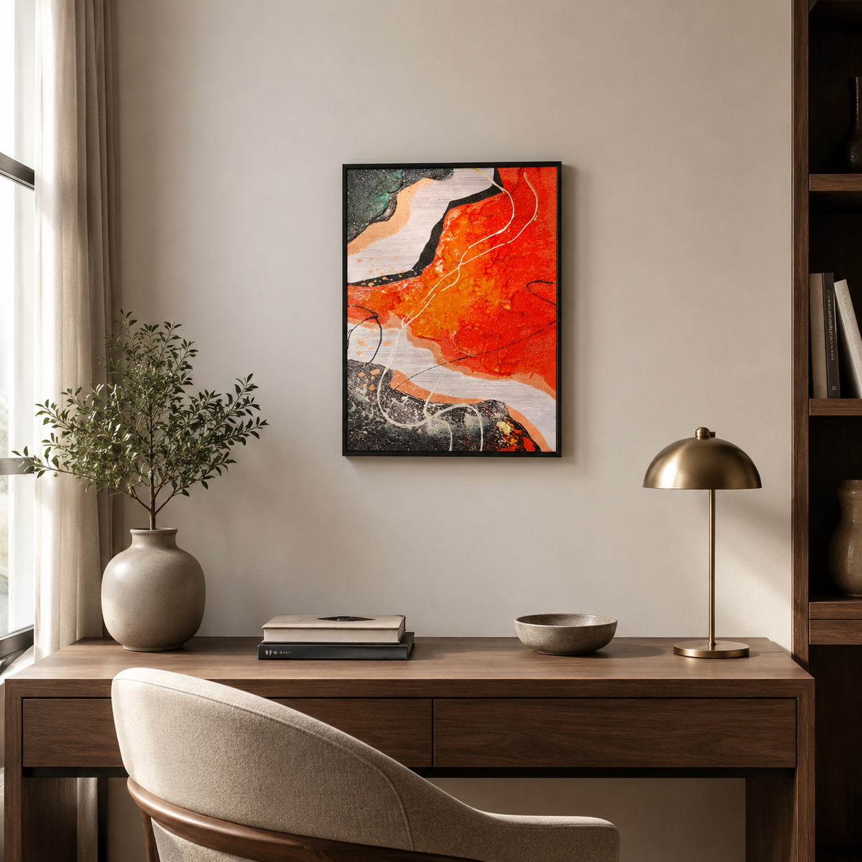 Abstract Orange Black