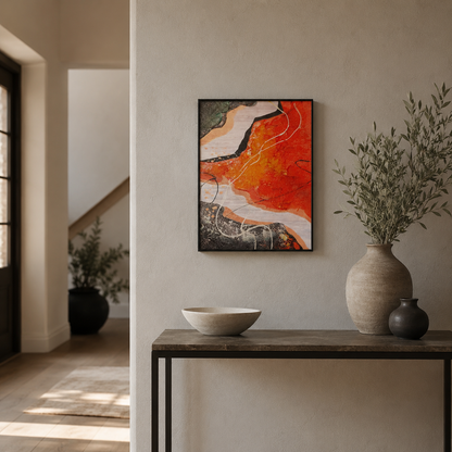 Abstract Orange Black