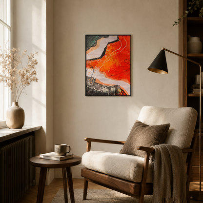 Abstract Orange Black