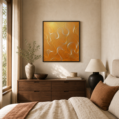 Amber Swirl Abstract Topographic Wave