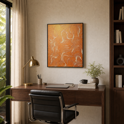 Amber Swirl Abstract Topographic Wave