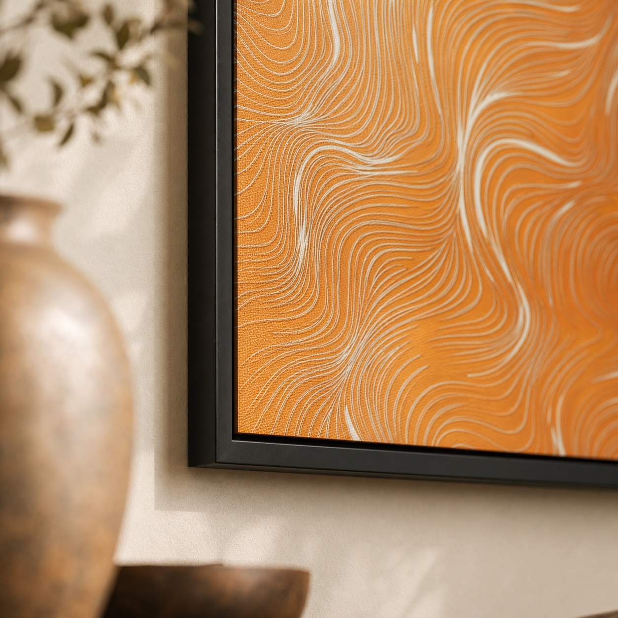 Amber Swirl Abstract Topographic Wave