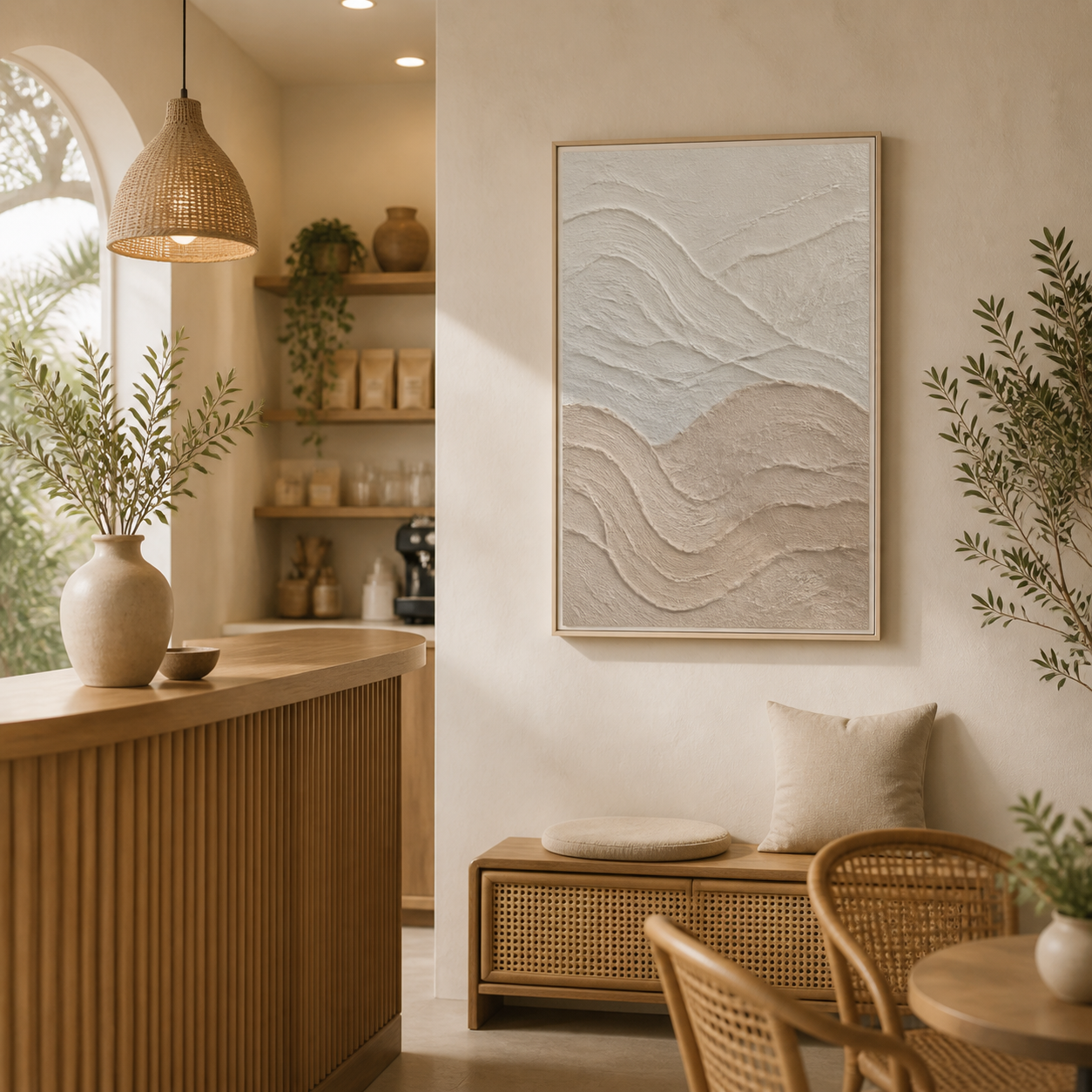 Beige & Cream Abstract Sand Dunes