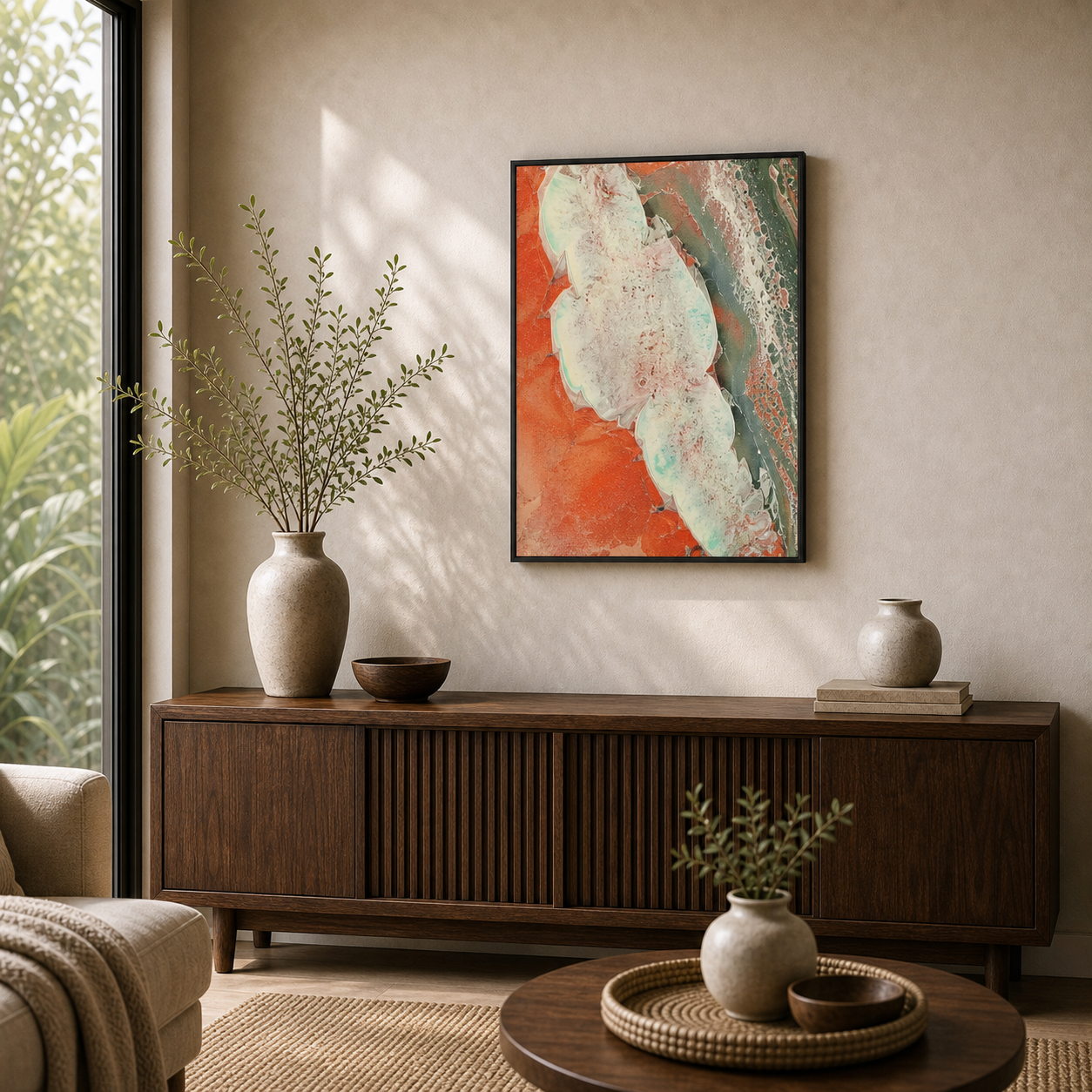 Coral Geode Abstract Fluid