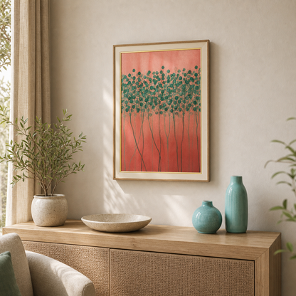 Coral Grove Abstract Botanical