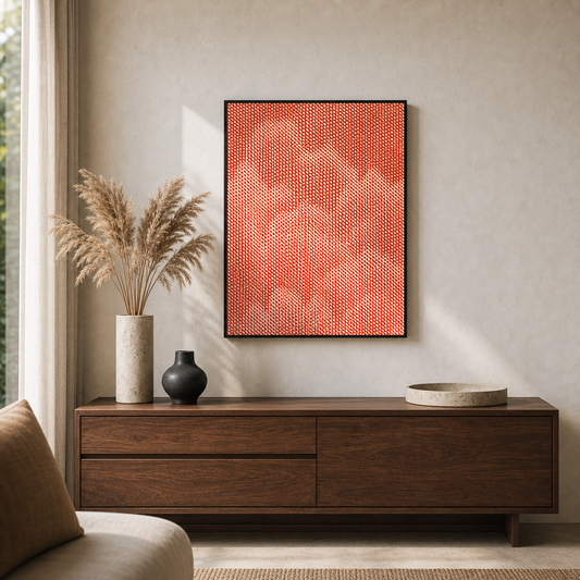 Coral Ripple Abstract Woven