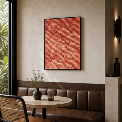 Coral Ripple Abstract Woven