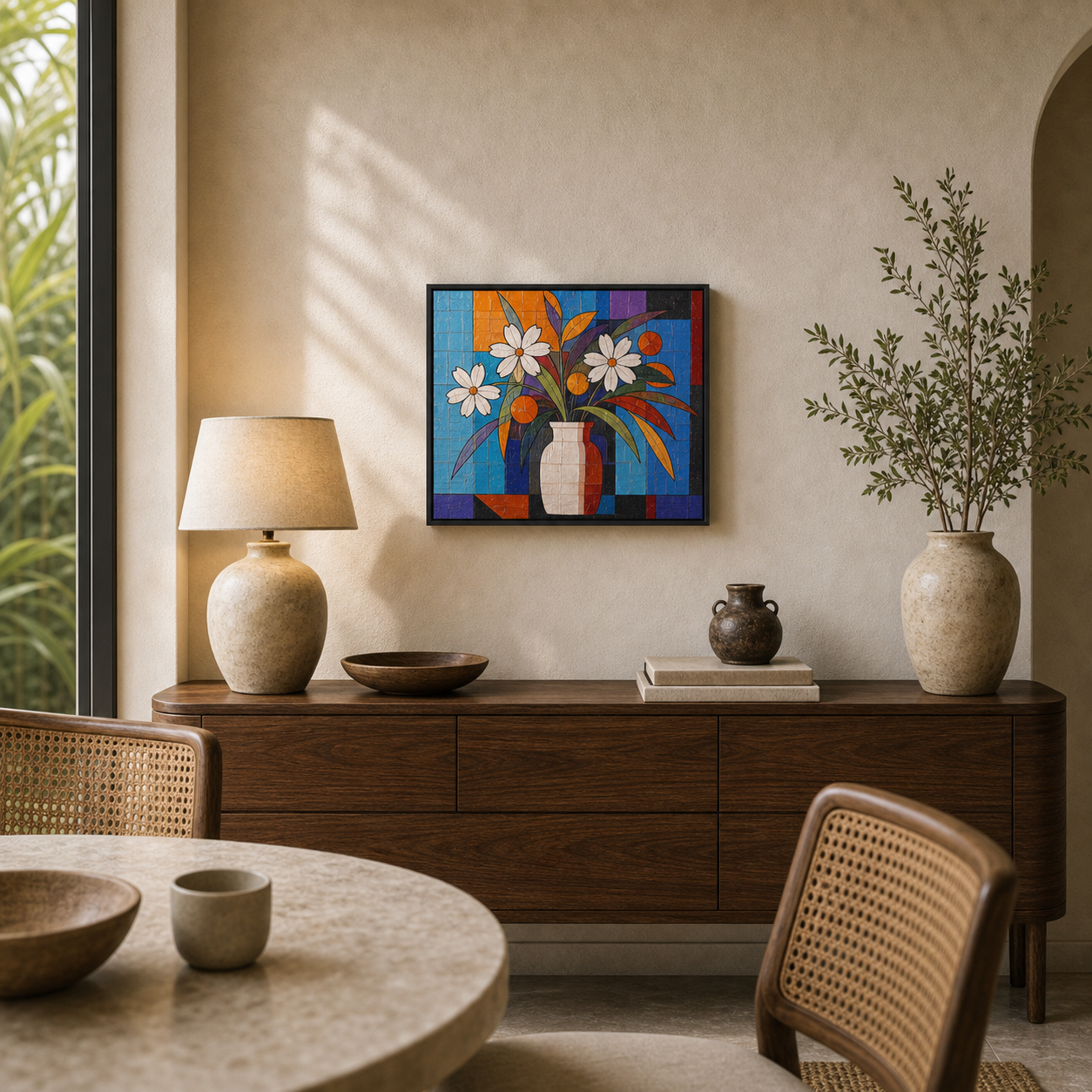 Cubist Bloom Abstract Geometric Floral