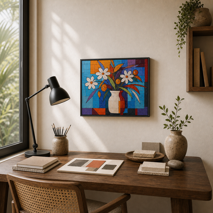 Cubist Bloom Abstract Geometric Floral