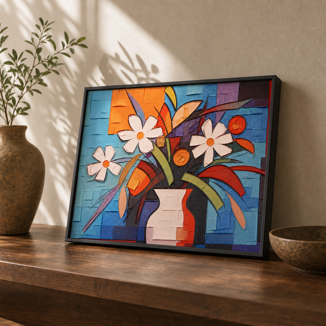 Cubist Bloom Abstract Geometric Floral