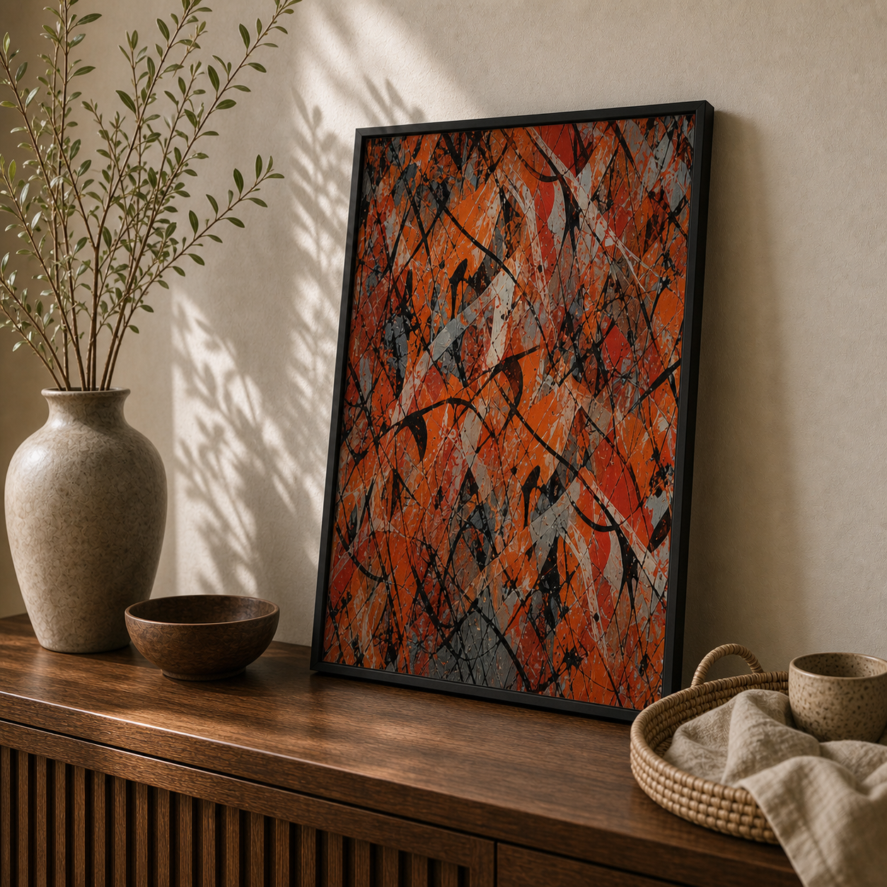 Ember Chaos Abstract Splatter