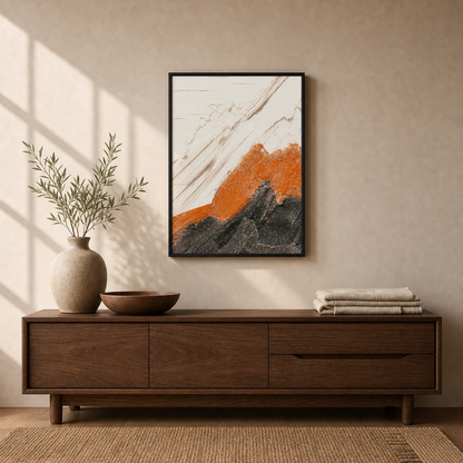 Ember Sweep Abstract Impasto
